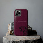 'In God's Hands' Burgundy Leopard Phone Case