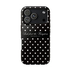 Polka Dot 'Seek First the Kingdom' Phone Case — Black & White
