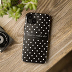 "God Is Within Her" Polka Dot Phone Case — Black & White