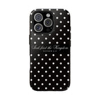 Polka Dot 'Seek First the Kingdom' Phone Case — Black & White