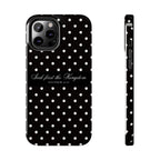 Polka Dot 'Seek First the Kingdom' Phone Case — Black & White