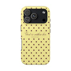 "God Is Within Her" Polka Dot Phone Case — Yellow & Brown