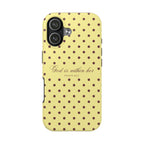 "God Is Within Her" Polka Dot Phone Case — Yellow & Brown
