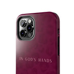 'In God's Hands' Burgundy Leopard Phone Case