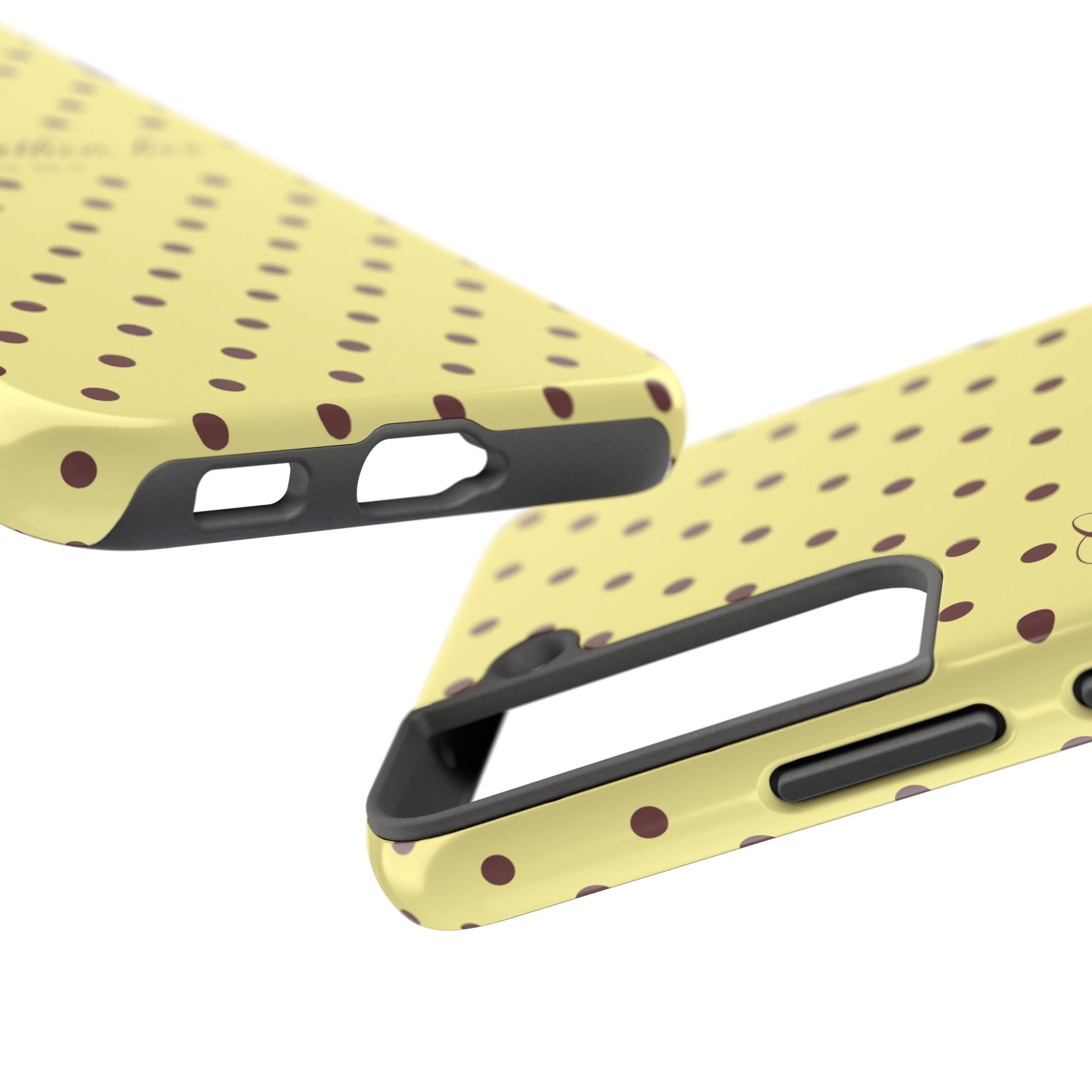 "God Is Within Her" Polka Dot Phone Case — Yellow & Brown