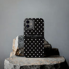 "God Is Within Her" Polka Dot Phone Case — Black & White