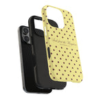 "Seek First the Kingdom" Polka Dot Phone Case — Yellow & Brown