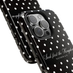 Polka Dot 'Seek First the Kingdom' Phone Case — Black & White