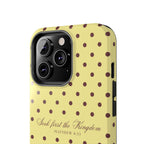 "Seek First the Kingdom" Polka Dot Phone Case — Yellow & Brown