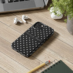 Polka Dot 'Seek First the Kingdom' Phone Case — Black & White