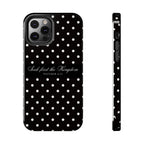 Polka Dot 'Seek First the Kingdom' Phone Case — Black & White