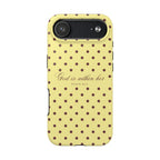 "God Is Within Her" Polka Dot Phone Case — Yellow & Brown