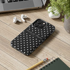 Polka Dot 'Seek First the Kingdom' Phone Case — Black & White