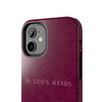 'In God's Hands' Burgundy Leopard Phone Case