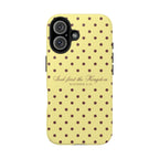 "Seek First the Kingdom" Polka Dot Phone Case — Yellow & Brown
