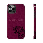 'In God's Hands' Burgundy Leopard Phone Case