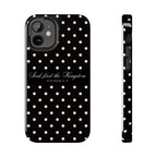 Polka Dot 'Seek First the Kingdom' Phone Case — Black & White