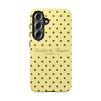 "Seek First the Kingdom" Polka Dot Phone Case — Yellow & Brown