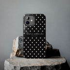 "God Is Within Her" Polka Dot Phone Case — Black & White