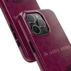 'In God's Hands' Burgundy Leopard Phone Case