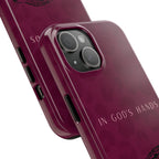 'In God's Hands' Burgundy Leopard Phone Case