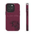 'In God's Hands' Burgundy Leopard Phone Case