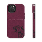 'In God's Hands' Burgundy Leopard Phone Case